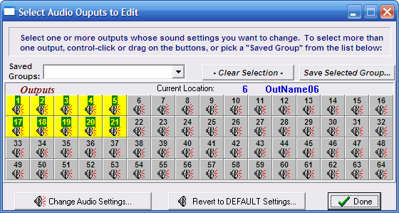 Change Settings of One or More Audio Outputs
