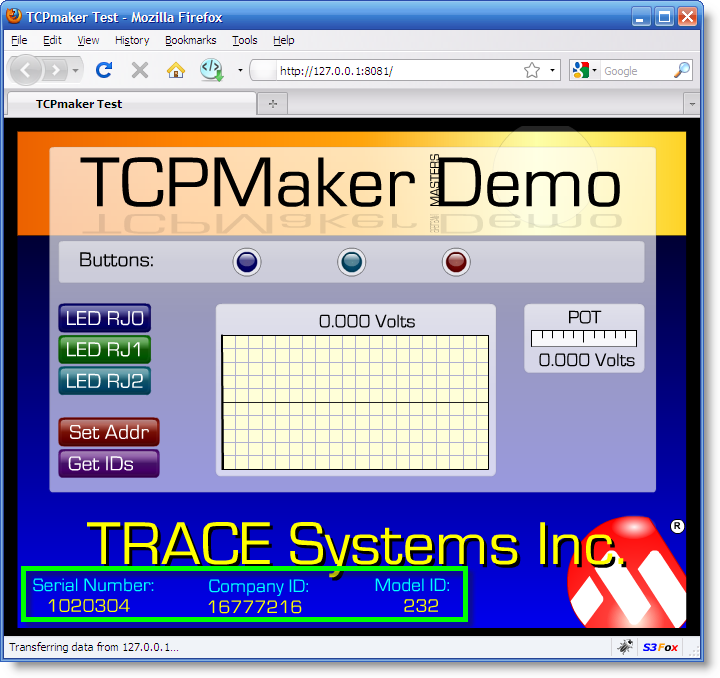 Your TCPmaker firmware can call into the SUMS Bootloader to read Serial Number and IDs