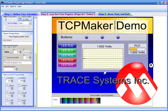 TCPmaker Visual Page Designer